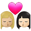 👩🏼‍❤️‍💋‍👩🏻 Berciuman Wanita dengan Wanita Warna Kulit Cerah Sedang dengan Warna Kulit Cerah Samsung