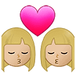 👩🏼‍❤️‍💋‍👩🏼 Berciuman Wanita dengan Wanita Warna Kulit Cerah Sedang Samsung