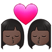 👩🏿‍❤️‍💋‍👩🏿 Berciuman Wanita dengan Wanita Warna Kulit Gelap Samsung