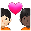 🧑🏻‍❤️‍🧑🏿 Pasangan dengan Hati Warna Kulit Cerah dengan Warna Kulit Gelap Samsung