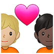 🧑🏼‍❤️‍🧑🏿 Pasangan dengan Hati Warna Kulit Cerah Sedang dengan Warna Kulit Gelap Samsung