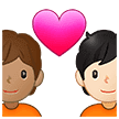 🧑🏽‍❤️‍🧑🏻 Pasangan dengan Hati Warna Kulit Sedang dengan Warna Kulit Cerah Samsung