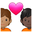 🧑🏽‍❤️‍🧑🏿 Pasangan dengan Hati Warna Kulit Sedang dengan Warna Kulit Gelap Samsung