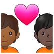 🧑🏾‍❤️‍🧑🏿 Pasangan dengan Hati Warna Kulit Gelap Sedang dengan Warna Kulit Gelap Samsung