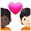 🧑🏿‍❤️‍🧑🏻 Pasangan dengan Hati Warna Kulit Gelap dengan Warna Kulit Cerah Samsung