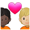 🧑🏿‍❤️‍🧑🏼 Pasangan dengan Hati Warna Kulit Gelap dengan Warna Kulit Cerah Sedang Samsung