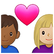 👩🏼‍❤️‍👨🏾 Pasangan dengan Hati Wanita dengan Pria Warna Kulit Cerah Sedang dengan Warna Kulit Gelap Sedang Samsung