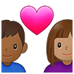👩🏽‍❤️‍👨🏾 Pasangan dengan Hati Wanita dengan Pria Warna Kulit Sedang dengan Warna Kulit Gelap Sedang Samsung