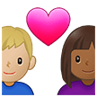 👩🏾‍❤️‍👨🏼 Pasangan dengan Hati Wanita dengan Pria Warna Kulit Gelap Sedang dengan Warna Kulit Cerah Sedang Samsung