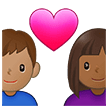 👩🏾‍❤️‍👨🏽 Pasangan dengan Hati Wanita dengan Pria Warna Kulit Gelap Sedang dengan Warna Kulit Sedang Samsung