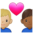 👨🏼‍❤️‍👨🏾 Pasangan dengan Hati Pria dengan Pria Warna Kulit Cerah Sedang dengan Warna Kulit Gelap Sedang Samsung