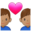 👨🏽‍❤️‍👨🏽 Pasangan dengan Hati Pria dengan Pria Warna Kulit Sedang Samsung