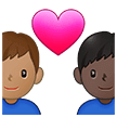 👨🏽‍❤️‍👨🏿 Pasangan dengan Hati Pria dengan Pria Warna Kulit Sedang dengan Warna Kulit Gelap Samsung