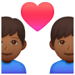 👨🏾‍❤️‍👨🏾 Pasangan dengan Hati Pria dengan Pria Warna Kulit Gelap Sedang Samsung