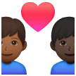 👨🏾‍❤️‍👨🏿 Pasangan dengan Hati Pria dengan Pria Warna kulit Gelap Sedang dengan Warna Kulit Gelap Samsung