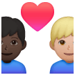 👨🏿‍❤️‍👨🏼 Pasangan dengan Hati Pria dengan Pria Warna Kulit Gelap dengan Warna Kulit Cerah Sedang Samsung
