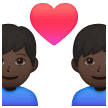 👨🏿‍❤️‍👨🏿 Pasangan dengan Hati Pria dengan Pria Warna Kulit Gelap Samsung